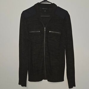 S#3 INC International Concepts Men's Dark Heathered Knit Bomber‎ Jacket Size S